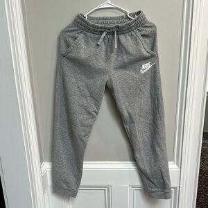 Nike Gray Jogger Sweatpants with Tapered Leg